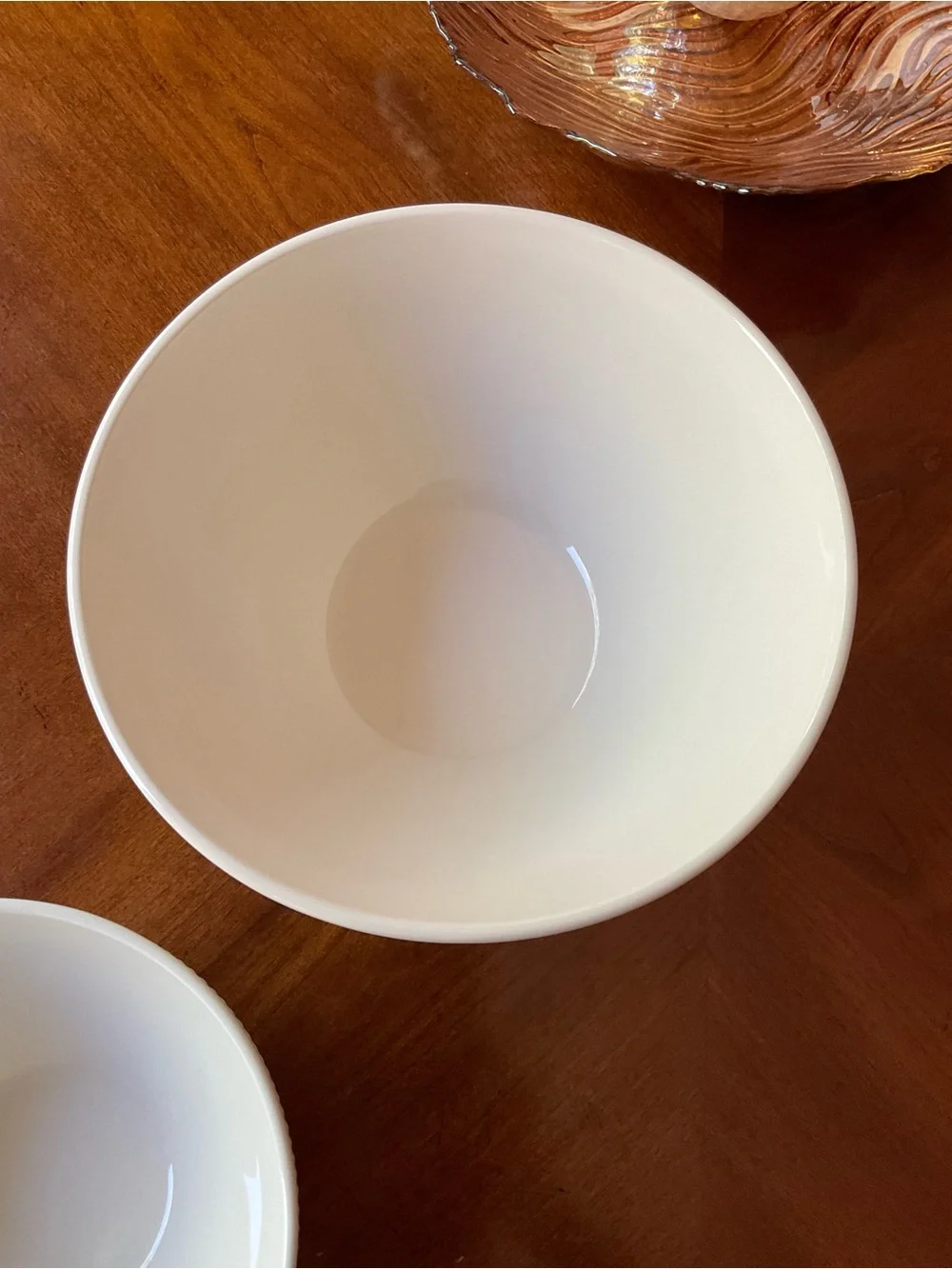 Vintage Crate & Barrel Nesting Mixing Serving Bowls, set of two, Ivory, EUC